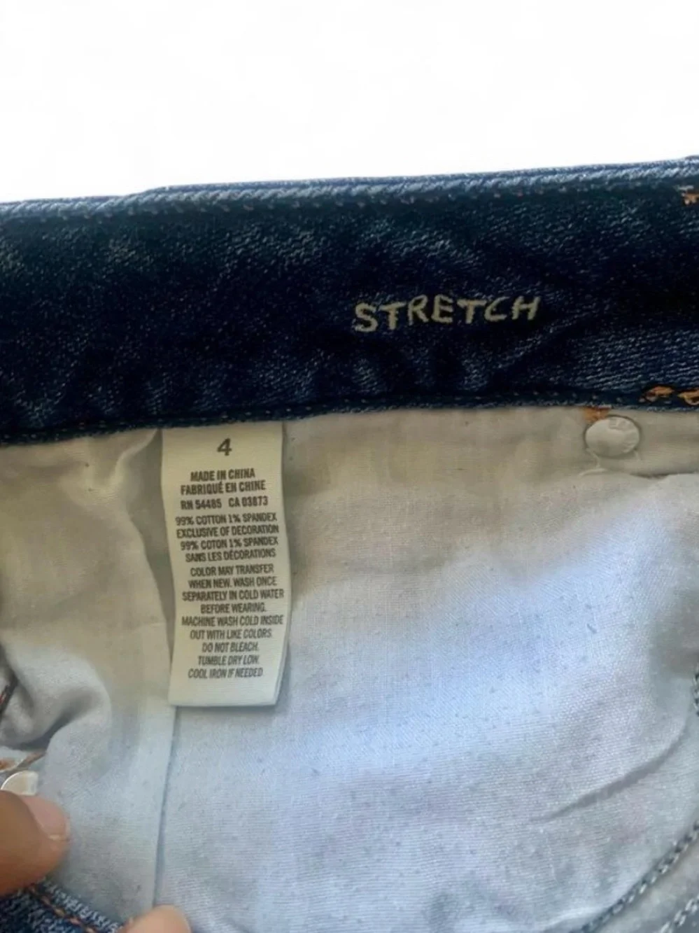American Eagle y2k  Blue Denim Shorts with Pink Floral Embroidery casual western